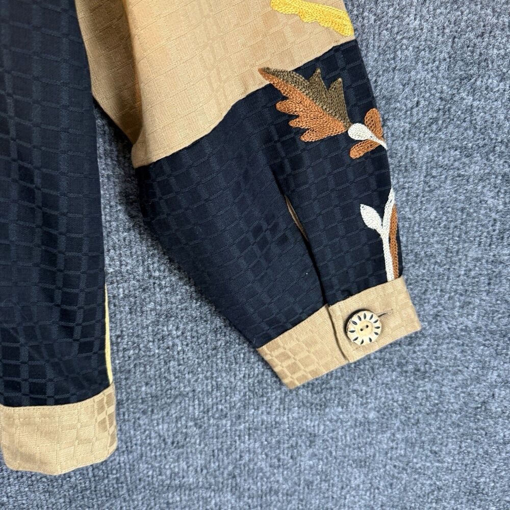 Vintage Indigo Moon Jacket Large Patchwork Button… - image 6